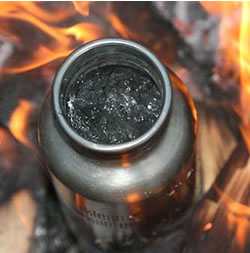 Boiling Water in a Metal Container for Purification