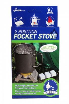 2 position pocket stove for camping